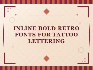Bold Inline Retro Fonts for Tattoo Lettering